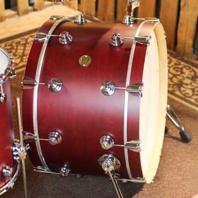 DW Collector's Jazz Maple Gum Cherry Satin Oil Drum Set - 24,13,16,18 - SO#1410733 image 2