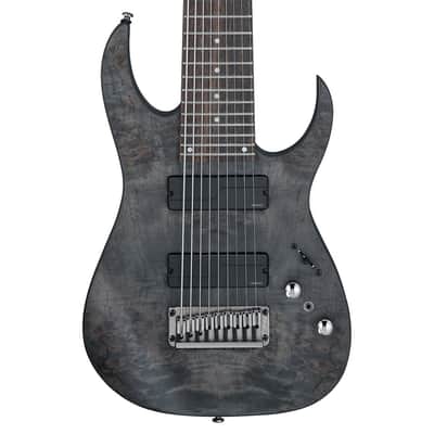 Ibanez Axe Design Lab RG9PB 9-string Guitar w/ Fishman Fluence Pickups - Transparent Gray Flat image 1