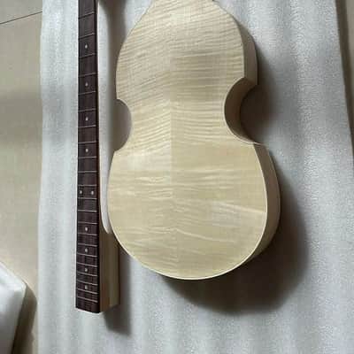 DIY Project 4 String Violin Bass Tiger Maple Top Body with Neck, Rosewood Fingerboard image 6