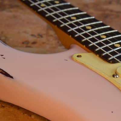 American Fender Stratocaster Standard Shell Pink Over Candy Apple CS Fat 50's image 7