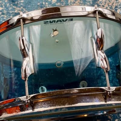 1080s CUSTOM BUILD Blue 14” x 6 ACRYLIC Snare Drum image 9