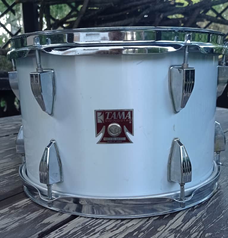 Tama Japan RARE Swingstar Tom 12" Red badge 1983 - Metallic white image 1