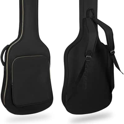 Bass Guitar Case, Bass Guitar Gig Bag 0.35 Inch Waterproof Thick Padding Backpack Soft Electric Bass Guitar Bag Dual Adjustable Shoulder Strap Pocket & Back Hanger Loop Black image 1