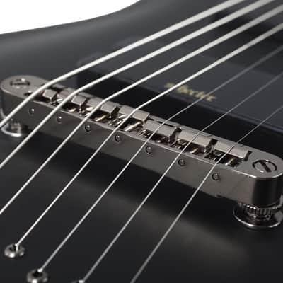 Schecter Demon-7 Electric Guitar - Aged Black Satin (3662) image 8