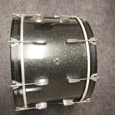 Q Drum Co. 24"/13"/16" Mahogany/Poplar/Mahogany w/ 6 ply Maple Re-rings 2015 Black Sparkle image 5