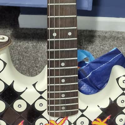 1983 Phantom Earl Slick (Jerry Cantrell Alice in Chains) blue dress USA kahler and Original Dimarzio OHSC Superstrat 1983 Pearl white Blue Dress image 3