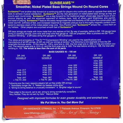 DR Strings NMR5-45 Sunbeam - Nickel Plated Round Core 5 String Bass, 45-125 image 2