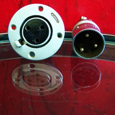 Two vintage 1960's Cannon 3 pin male & female P3-CG-12 & P3-CG-11 microphone cable connectors # 3 image 3