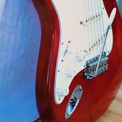 LEFT-HANDED Fender American Series Stratocaster 2003-2004 |chrome red|rosewood|OHSC & case candy image 2