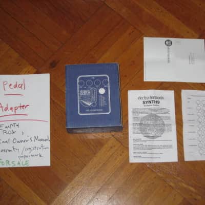 lightly handled Electro Harmonix EMPTY CARDBOARD BOX & original Owner's Instructions & warranty / registration paperwork ONLY for Synth9 Synthesizer Machine pedal (NO: Pedal/Adapter) image 1