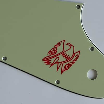 For Fit Gibson Firebird Red Logo Style Guitar Pickguard Scratch Plate 3 Ply Vintage Green image 3