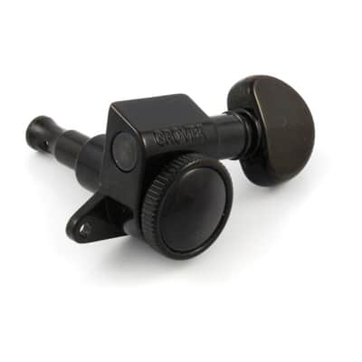 Grover 505BC6 6-In-Line Roto-Grip Locking Tuning Machines - BLACK