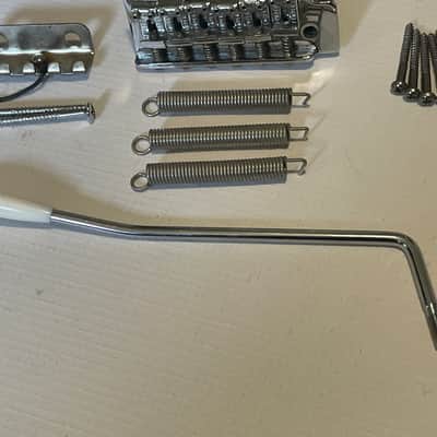 1990's MIM Fender Mexico Stratocaster Factory 6 Post Tremolo Bridge & Arm 2 1/16" String Spacing image 5