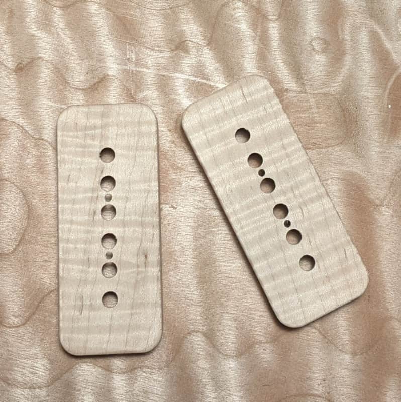 Guilford 4A Flame Maple P-90 Pickup Covers- Fits Gibson, Lollar Guitars image 1