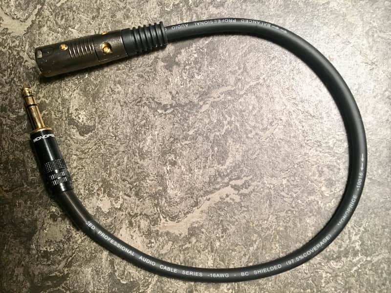 3-Pack Monoprice Xlr to 1/4 inch balanced TRS shielded 2 ft cable image 1