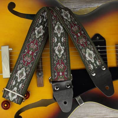 Pardo retro guitar strap model Green Doe, backing suede image 2