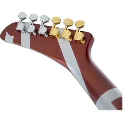 EVH Striped Series Shark Burgundy w/ Silver Stripes image 9