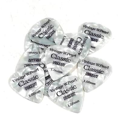 Pickboy Guitar Picks  10 Pack Celluloid Pearl 1.00mm Medium / Heavy White