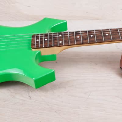 B.C. Rich Warlock WG-035 Mini Guitar 1990's Lime Green Made in Japan MIJ w/ Bag image 2
