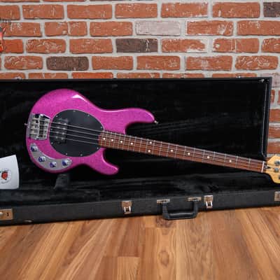 Ernie Ball Music Man Stingray Fuchsia Sparkle 1989 w/Hard Shell Case image 2