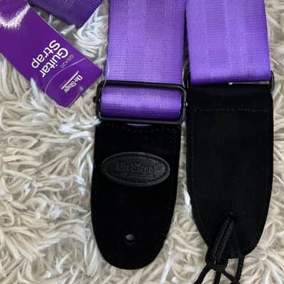 On-Stage Model # GSA20PP Seatbelt Guitar Strap with leather ends, Purple