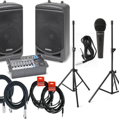 Samaon SAXP1000B XP1000 1000 watt (2 x 10") Portable PA, 10-ch mixer, Bluetooth, USB wireless Package Deal image 1