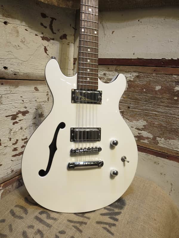 Daisy Rock Stardust Retro-H 12-String Electric Guitar White Sparkle image 1