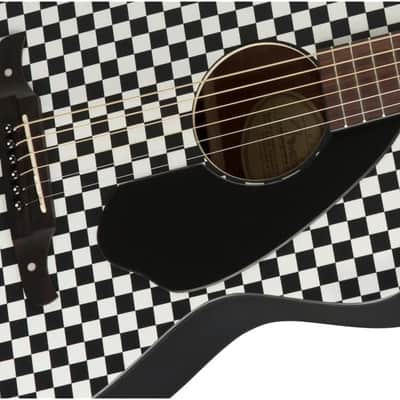 Fender Tim Armstrong Hellcat Concert Acoustic Guitar, Checkerboard, Walnut Fingerboard image 8