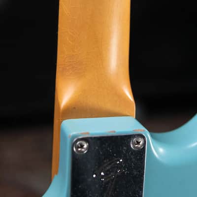 Fender JMJ Road Worn Mustang Bass - Faded Daphne Blue with Gig Bag image 14