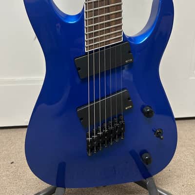 Jackson X Series SLAT7 MS Multiscale Soloist Archtop 7 String Electric Guitar Metallic Blue image 2