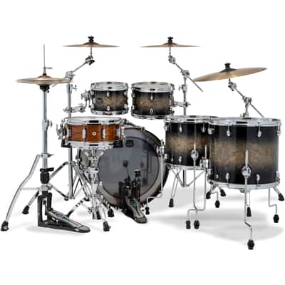 Mapex SR628XUZXG Saturn VI Black Ink Burst - Drum Shell Set image 3