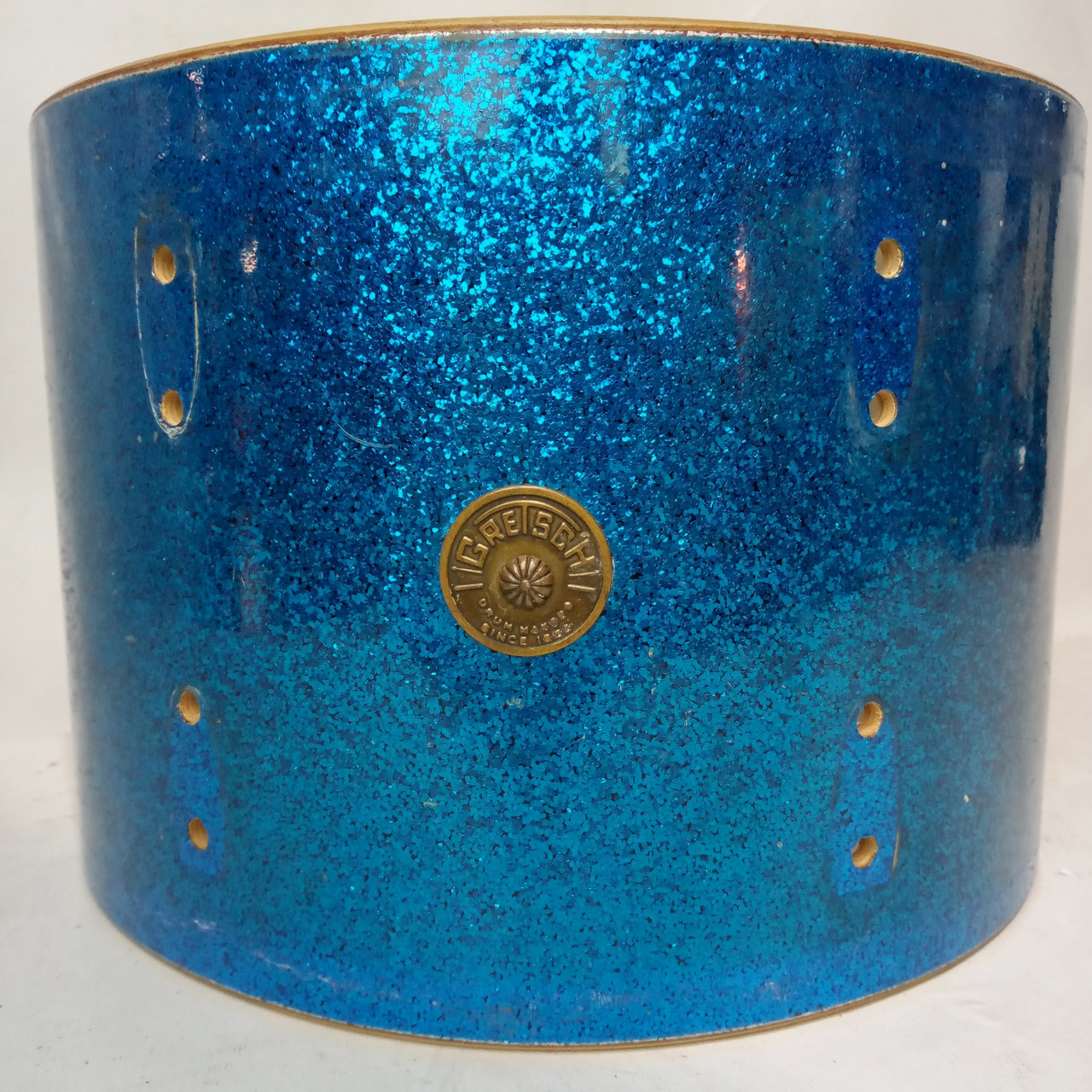 Gretsch 9x13"Blue Sparkle Tom Drum Shell Round Badge Vintage 60s 6Ply Jasper USA — main photograph