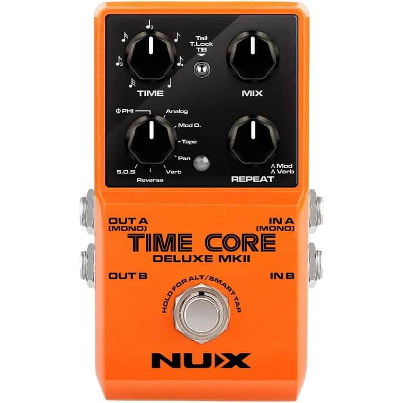 NuX Time Core Deluxe MKII Advanced Delay Effect Pedal for Electric Guitars and Bass Guitars, Orange image 1