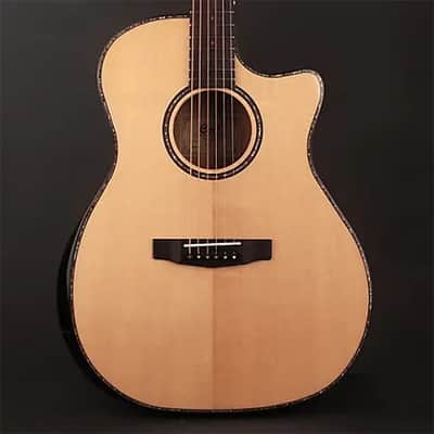Cort GAMYBEVELNAT Grand Regal Myrtlewood Bevel Cut Mahogany Neck 6-String Acoustic-Electric Guitar image 9