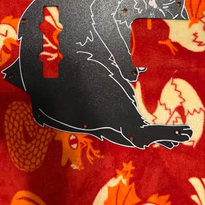 Cat Pick Guard Black Cat Jazz Bass - Matte image 2
