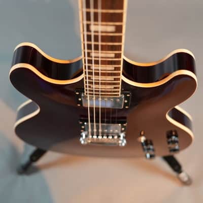 D'Angelico Premier DC Semi-Hollow No F Holes Wine Red w/Case - Used image 4