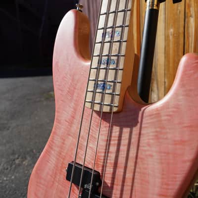 Spector USA Coda 4 DLX - Trans Pink Stain Matte 4-String Bass Guitar w/  Deluxe Protec Gig Bag (2023) image 11