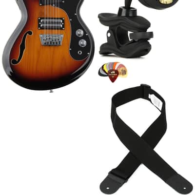 Danelectro 66-12 12-string Electric Guitar - Transparent 3-Tone Burst Bundle with Snark ST-8 Super Tight Chromatic Tuner... (4 Items) image 1