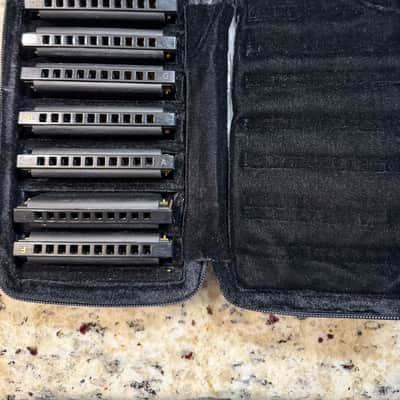 Hohner HH-PBH7 Case of Piedmont Blues - 7 Harmonicas with Case 2010s - Standard image 1