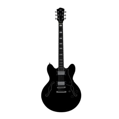 HILS QUEEN Semi-Hollow Guitar - Black image 1