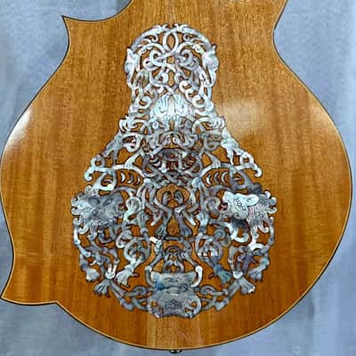 Mandolin Handmade by Blueberry, 8 String Wood Celtic Motif Mandolin,Custom Handcrafted Wooden,Steel String, Beautiful Sound, Hard Case Incl. image 2
