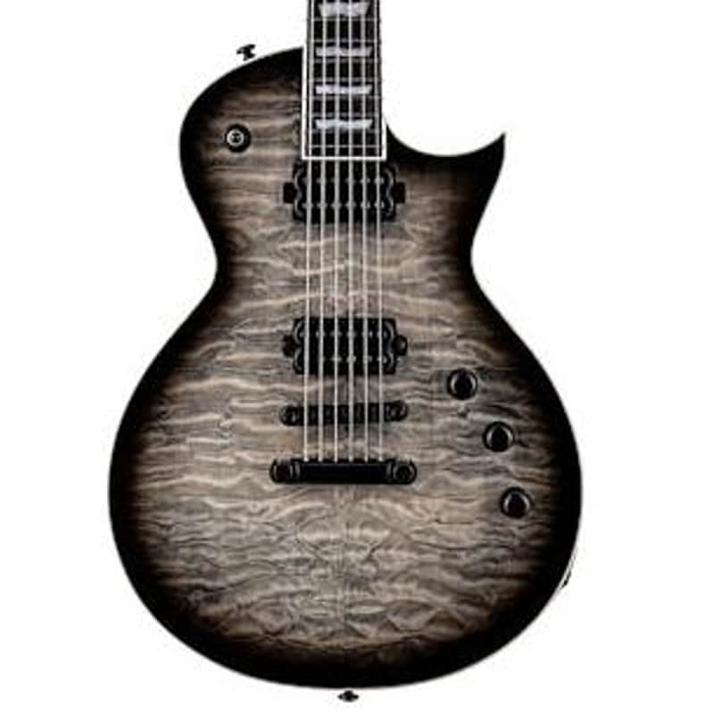 ESP LTD EC-1000T QM Electric Guitar, Charcoal Burst, Open Box (Very Good) image 1