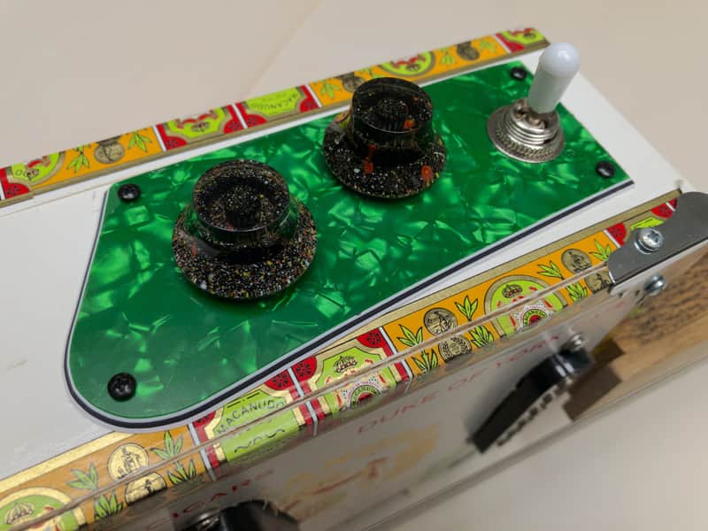 Handmade Cigar Box Guitar 3-String Electric "Swamp Thing" Awesome image 1