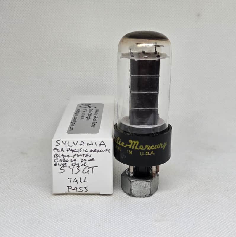 Sylvania Made For Pacific Mercury 5Y3GT Tall Boy Black Plate Rectifier Single NOS 5Y3 image 1