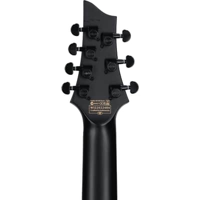 Schecter Damien-7 Multiscale Electric Guitar, 7-String, Satin Black image 8