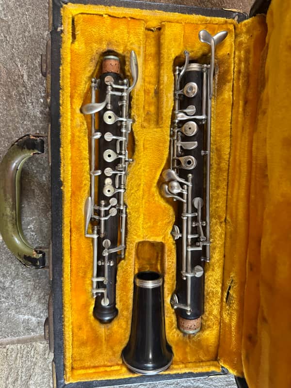Linton brand wood Oboe with case and reed. Made In USA image 1