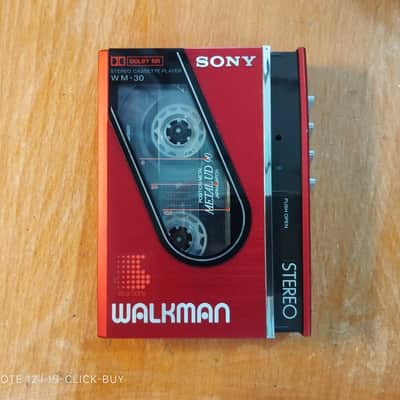 Sony WM 30 1984 - Sony Walkman Cassette player WM 30 red working image 1