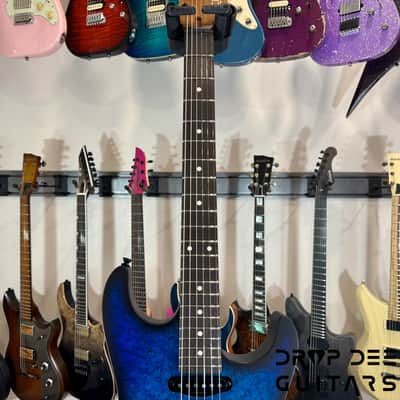 Schecter USA Custom Shop Sunset Custom-II HSS Electric Guitar w/ Case-Ocean Blue Burst Satin image 10