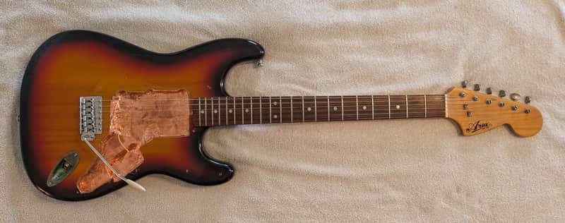 Vintage 1970's Aria (MIJ) Strat Body & Neck (Sunburst, maple neck w/rosewood fret board) image 1
