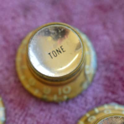 Vintage 1960s Gibson Gold Reflector Knob Set ES-335 SG Standard Custom Les Paul image 5